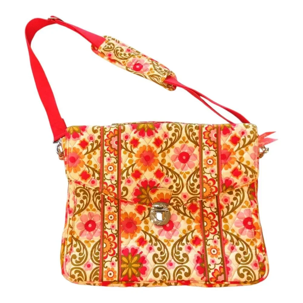 Vera Bradley Laptop Messenger Bag Clementine Shoulder Strap Tote
